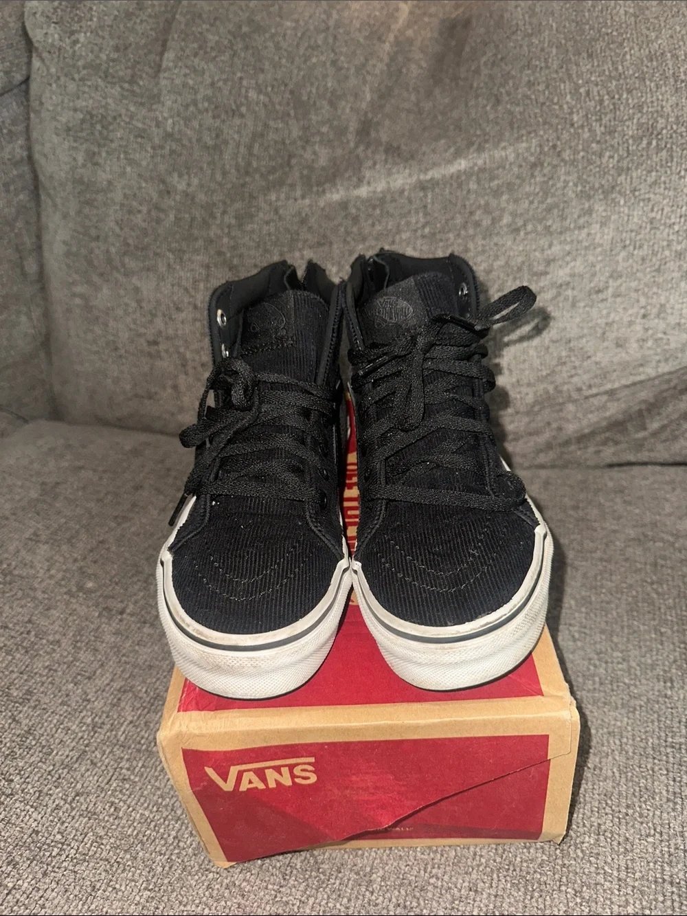 Vans Kids Black High-Top Sneakers with White Sole